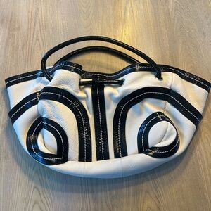 Brand New Vintage Kate Landry Black & White Leather Handbag